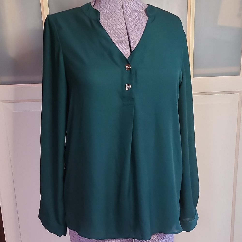 Gipsy Teal Button-Up Blouse